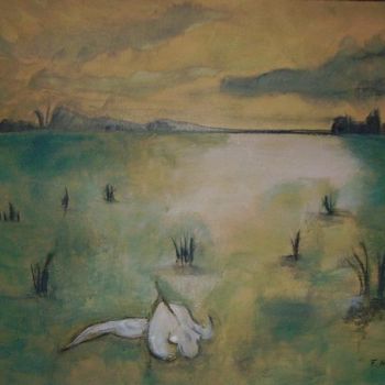 Pintura titulada "lac" por Francois Nicolas, Obra de arte original