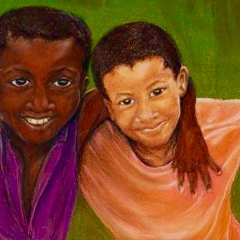 Painting titled "Best Friends" by Donna W. Radcliffe, Original Artwork, Pastel