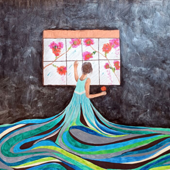 Peinture intitulée "Submerged" par Sohaina Ansari, Œuvre d'art originale, Acrylique