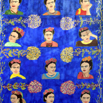 Pintura titulada "12 Shades of Frida…" por Sohaina Ansari, Obra de arte original, Acrílico