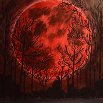 Peinture intitulée "The Aura of Red" par Sohaina Ansari, Œuvre d'art originale, Huile