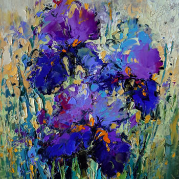 Malerei mit dem Titel "Iris oil painting o…" von Tata, Original-Kunstwerk, Öl
