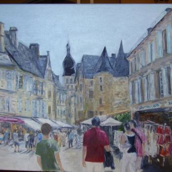 Pittura intitolato "visite a Sarlat" da Veronique Ghigo, Opera d'arte originale, Olio