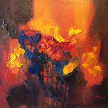 Painting titled "Abstrait-19-24" by Artoosh Mouradian, Original Artwork, Acrylic