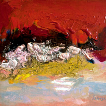Painting titled "Abstrait-22-24" by Artoosh Mouradian, Original Artwork, Acrylic Mounted on Wood Stretcher frame
