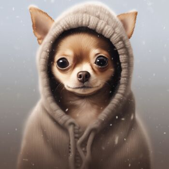 Digitale Kunst getiteld "Cozy Canine Christm…" door Artopia By Nick, Origineel Kunstwerk, Digitale fotografie