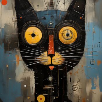 Digital Arts titled "Bold Feline" by Artopia By Nick, Original Artwork, Digital Painting