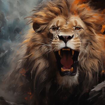 Arts numériques intitulée "The Lion’s Roar" par Artopia By Nick, Œuvre d'art originale, Image générée par l'IA