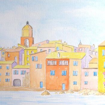 Peinture intitulée "Hidden St Tropez" par Lynda Pedley, Œuvre d'art originale, Huile