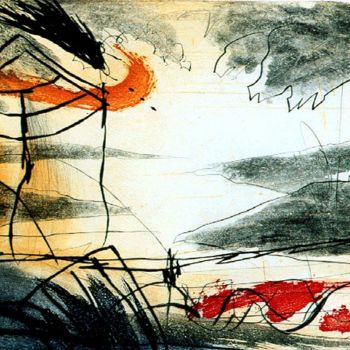 Printmaking titled "Paysage II" by Paul Cloutier, Original Artwork, Etching