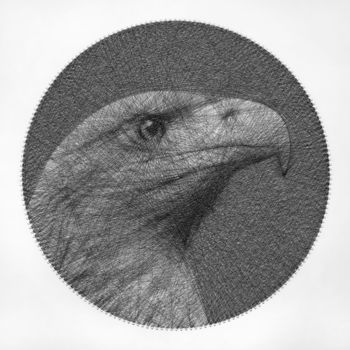 Peinture intitulée "Eagle" par Andrey Saharov, Œuvre d'art originale, String Art