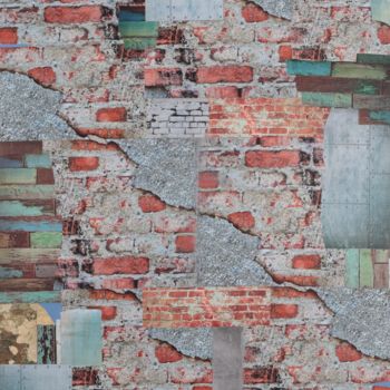 Collagen mit dem Titel "Fracture" von Anne Line Beall, Original-Kunstwerk