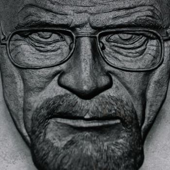 Скульптура под названием "Walter White. Black" - Alexandr And Serge Reznikov, Подлинное произведение искусства, Пластмасса