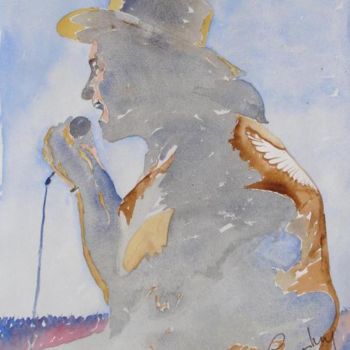 Картина под названием "The Singer - Bono o…" - Artroger, Подлинное произведение искусства, Масло