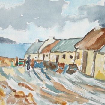 Pintura intitulada "Cottages, Achill" por Artroger, Obras de arte originais