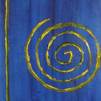 Painting titled "Curlicue yellow" by Artroger, Original Artwork