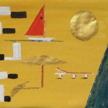 Schilderij getiteld "Seashore" door Artroger, Origineel Kunstwerk, Olie