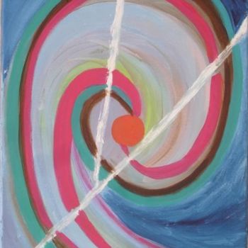 Malerei mit dem Titel "Abstract circle" von Artroger, Original-Kunstwerk, Öl