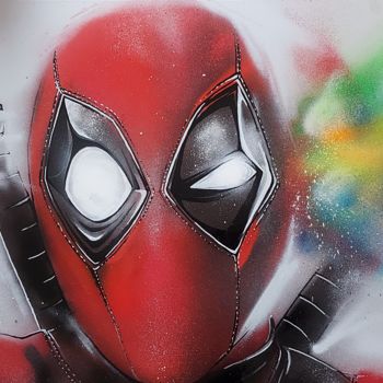 Painting titled "Deadpool" by Anthony Bruno, Original Artwork, Spray paint