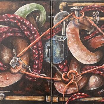Pittura intitolato "SERIE A N4 Parcours…" da Arts-By-Fred, Opera d'arte originale, Acrilico Montato su Telaio per barella in…