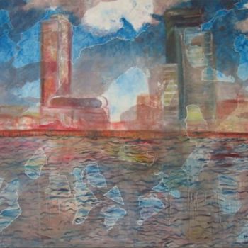 Schilderij getiteld "Rotterdam hacia la…" door Fine Arts Eneri, Origineel Kunstwerk, Acryl