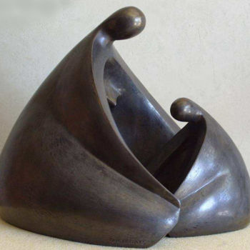 Sculpture titled "MATERNITE I" by Denis Queyerats, Original Artwork