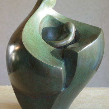 Sculpture titled "MATERNITE IV- BRONZE" by Denis Queyerats, Original Artwork, Metals