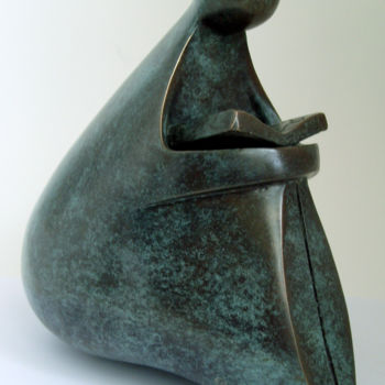 Скульптура под названием "LA LISEUSE patine-v…" - Denis Queyerats, Подлинное произведение искусства, Металлы