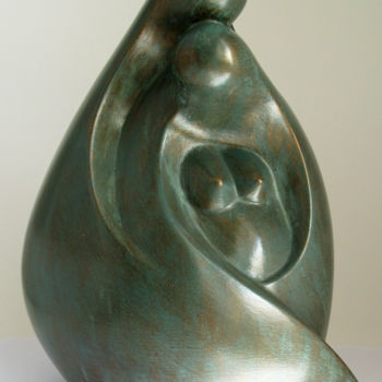 Sculpture titled "LES AMOUREUX VII" by Denis Queyerats, Original Artwork, Terra cotta