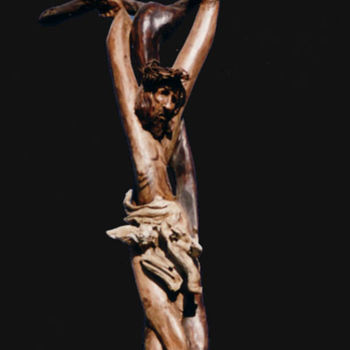 Sculpture intitulée "Christ Cerisier" par Christian Comte, Œuvre d'art originale, Autre