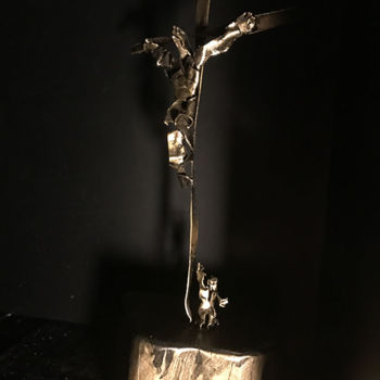 Sculpture titled "Marie-Madeleine au…" by Christian Comte, Original Artwork, Metals