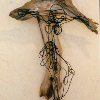 Escultura titulada "Une trace" por Christian Comte, Obra de arte original, Madera