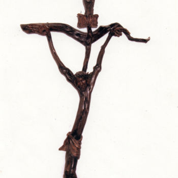 Skulptur mit dem Titel "L'Arbre-Christ - Ch…" von Christian Comte, Original-Kunstwerk, Holz