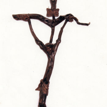 Sculpture titled "L'Arbre-Christ - Ch…" by Christian Comte, Original Artwork, Wood