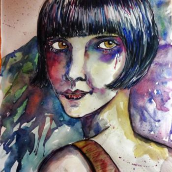 Painting titled "Louise Brooks" by Saverio Comiotto, Original Artwork