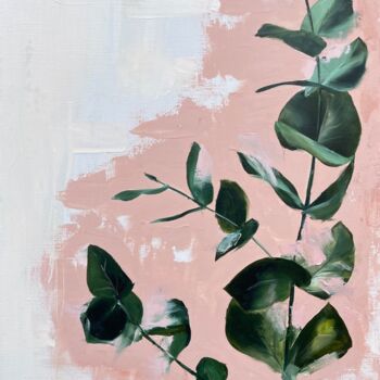 Painting titled "EUCALYPTUS" by Artseeker Artists, Original Artwork, Oil Mounted on Wood Stretcher frame