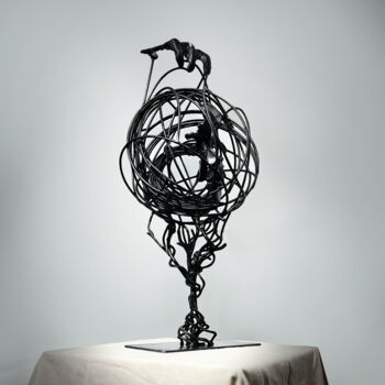 Skulptur mit dem Titel "Harmony or devastat…" von Artseeker Artists, Original-Kunstwerk, Metalle