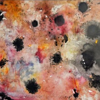 Pittura intitolato "Fiori neri acquarel…" da Silvia Conflitto, Opera d'arte originale