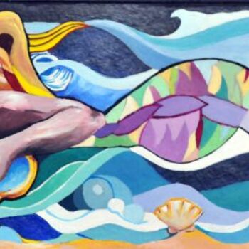 Pittura intitolato "Sirena   acrilico" da Silvia Conflitto, Opera d'arte originale