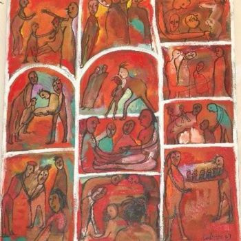 Pintura titulada "aujourd'hui et dema…" por Abdellaziz Ladhari, Obra de arte original