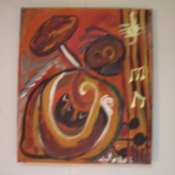 Painting titled "le musicien" by Abdellaziz Ladhari, Original Artwork