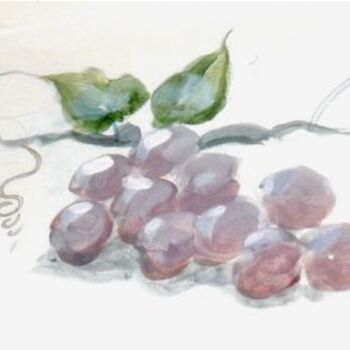 Malerei mit dem Titel "Grapes for kitchen.…" von Debra Mackay, Original-Kunstwerk