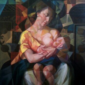 Ζωγραφική με τίτλο "материнство" από Artsrun Asatryan, Αυθεντικά έργα τέχνης