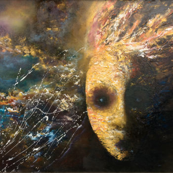 Pittura intitolato ""Il dubbio"" da Natalia Caragherghi "Naty", Opera d'arte originale, Olio