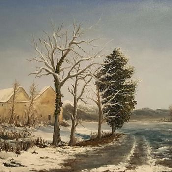 Pintura titulada ""L'inverno nel'79"" por Natalia Caragherghi "Naty", Obra de arte original, Oleo