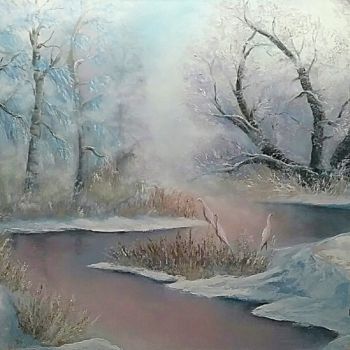 Картина под названием "L'alba invernale" - Natalia Caragherghi "Naty", Подлинное произведение искусства, Масло