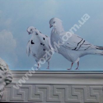 Painting titled "Pigeons (fragment)" by Denis Vozhik, Original Artwork, Other