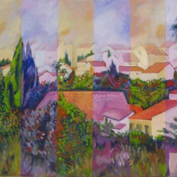 Painting titled "Raanana view from g…" by Tsvi Nadav Rosler, Original Artwork