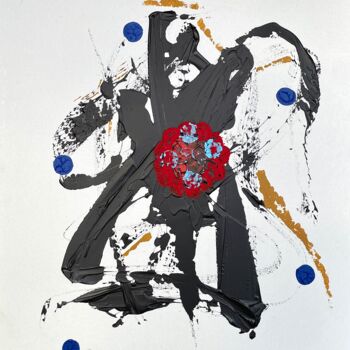 Картина под названием "Abstract art Atom 7…" - Taia Tasman (Arttasmania), Подлинное произведение искусства, Акрил