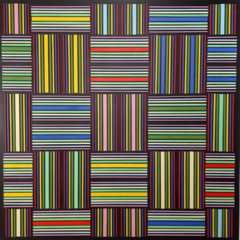 Painting titled "stripes" by Franklin Van Dam, Original Artwork, Wood